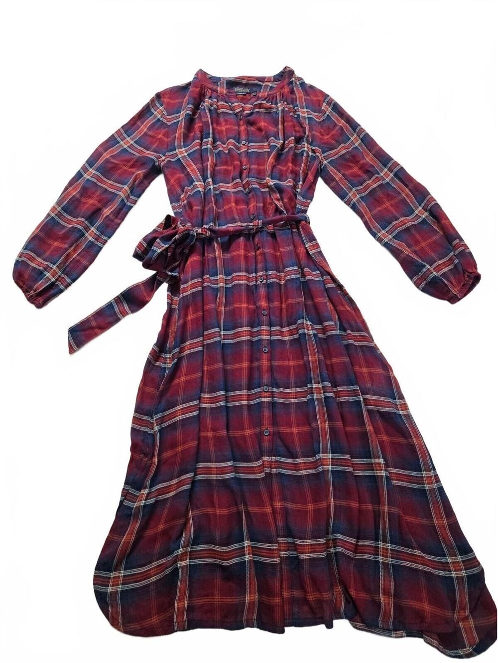 Pendleton Semi-Sheer Plaid Wool Blend Midi Dress L Fall Dark Academia Cabincore